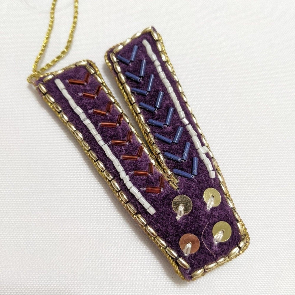 4/$20 New initial v beaded sequin embellished Christmas tree ornament ashland